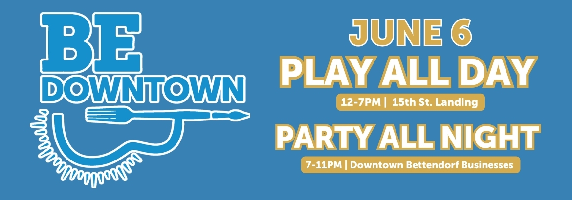 text image that say be downtown with a fork included in the shape of a guitar